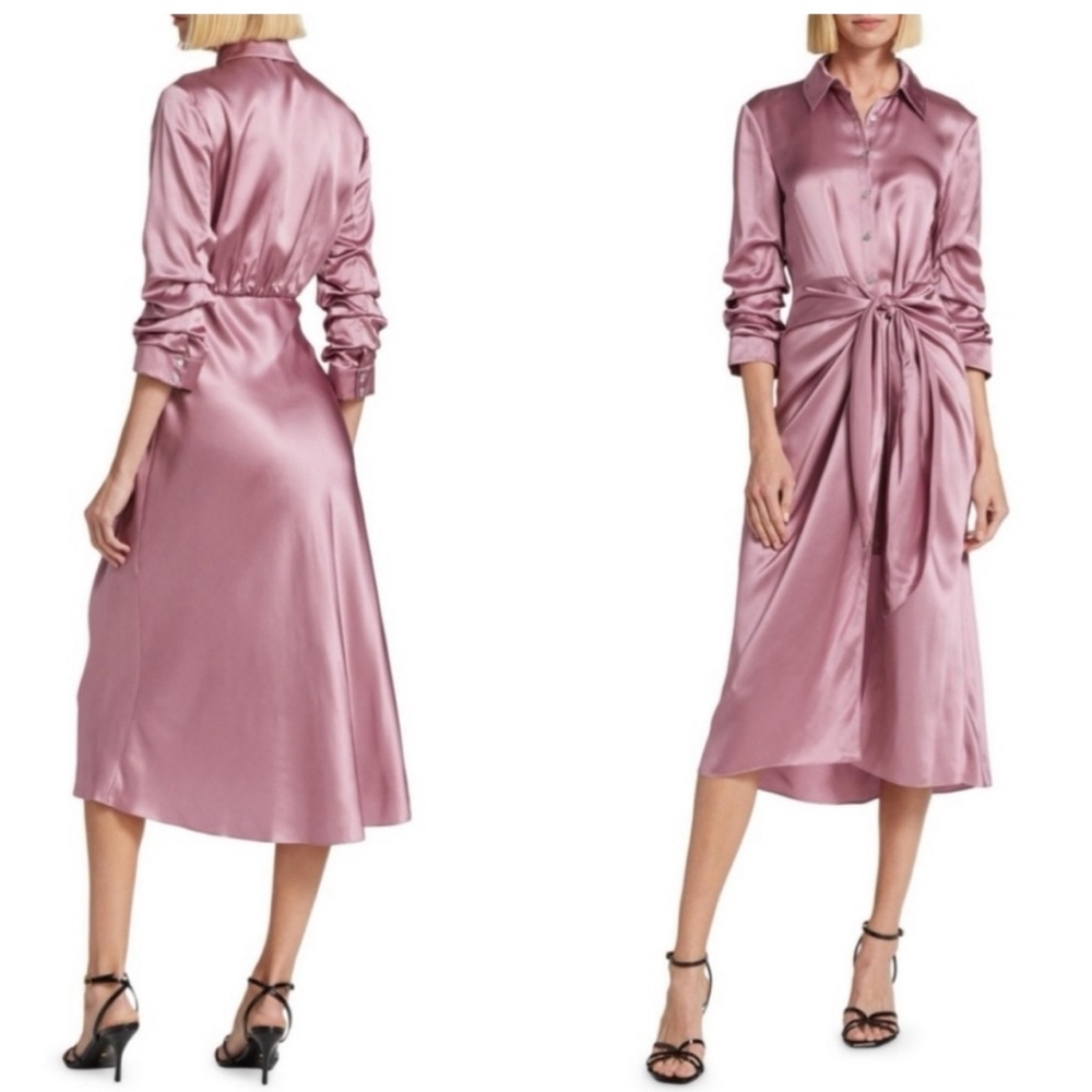 Cinq à Sept Mauve Jacey Silk Charmeuse
Midi Wrap Shirtdress